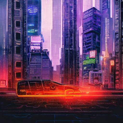 cyberpunk cityscape at night