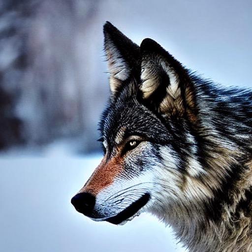 close up photo of a wolf in cold Siberia